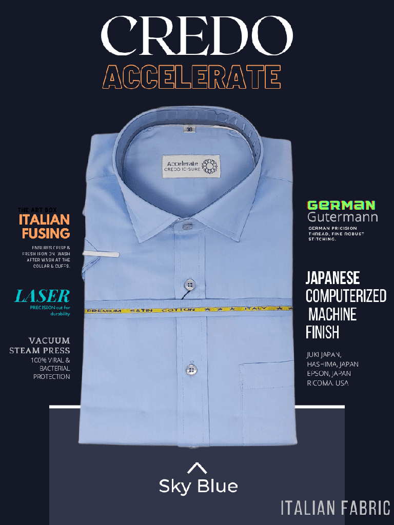 Italian Fabric sky Blue Half Sleeve Shirt(649)_1.jpg