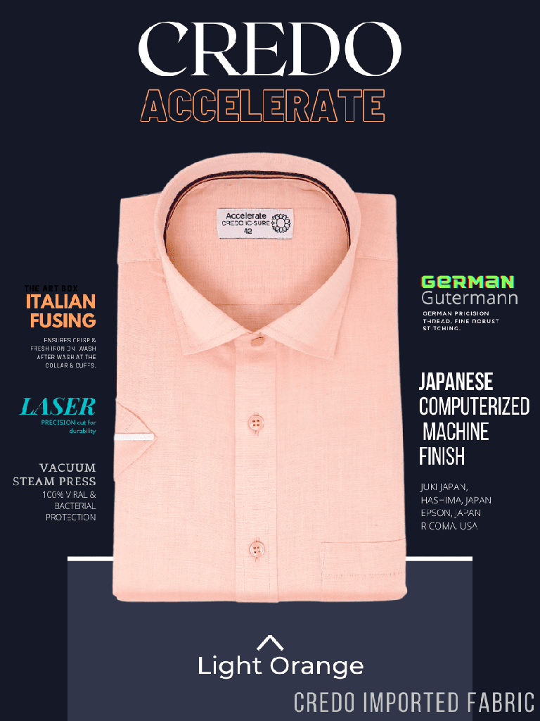Light Orange Half Sleeve Formal Shirt_1.jpg