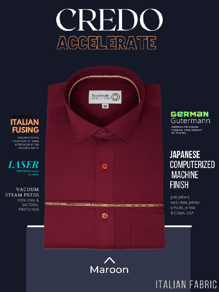 Italian fabric Maroon Formal Shirt_1.jpg