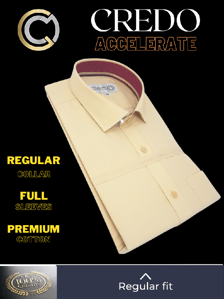 Mafatlal Fabric Beige Formal Shirt_2.jpg