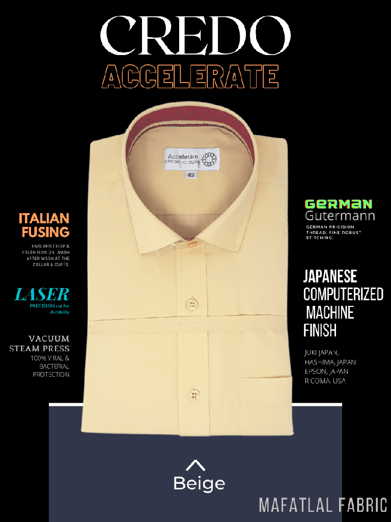 Mafatlal Fabric Beige Formal Shirt_1.jpg