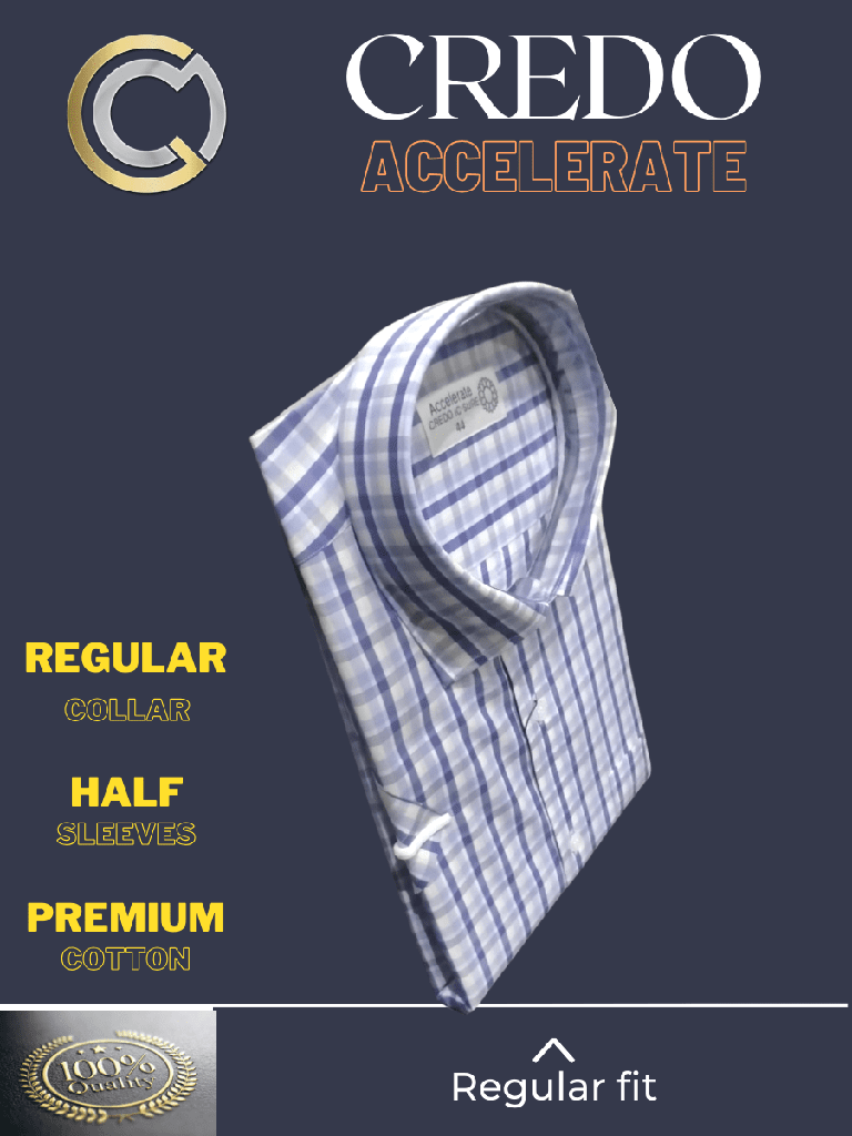 Men blue checked half sleeves formal shirt_2.jpg