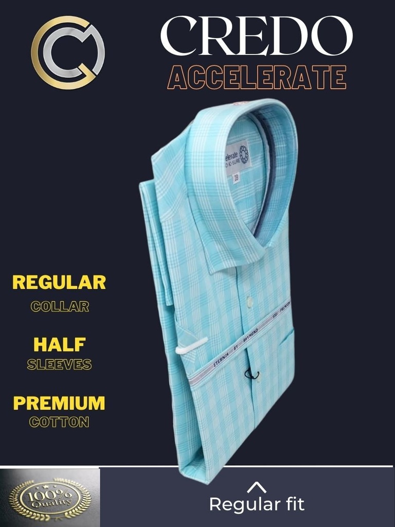 Men light sky blue checked half sleeves formal shirt_2.jpg