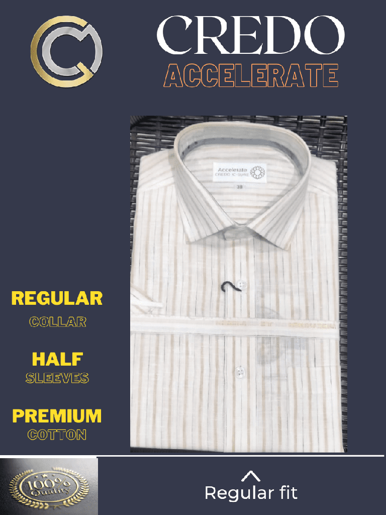Men ochre yellow striped half sleeves formal shirt_2.jpg