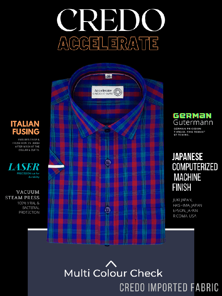 Multicolor Check Blue Formal Shirt_1.jpg