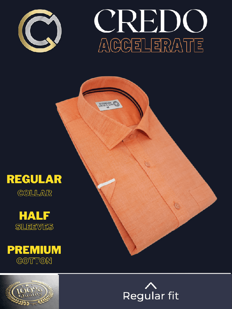 Orange Half Sleeves Formal Shirt_2.jpg