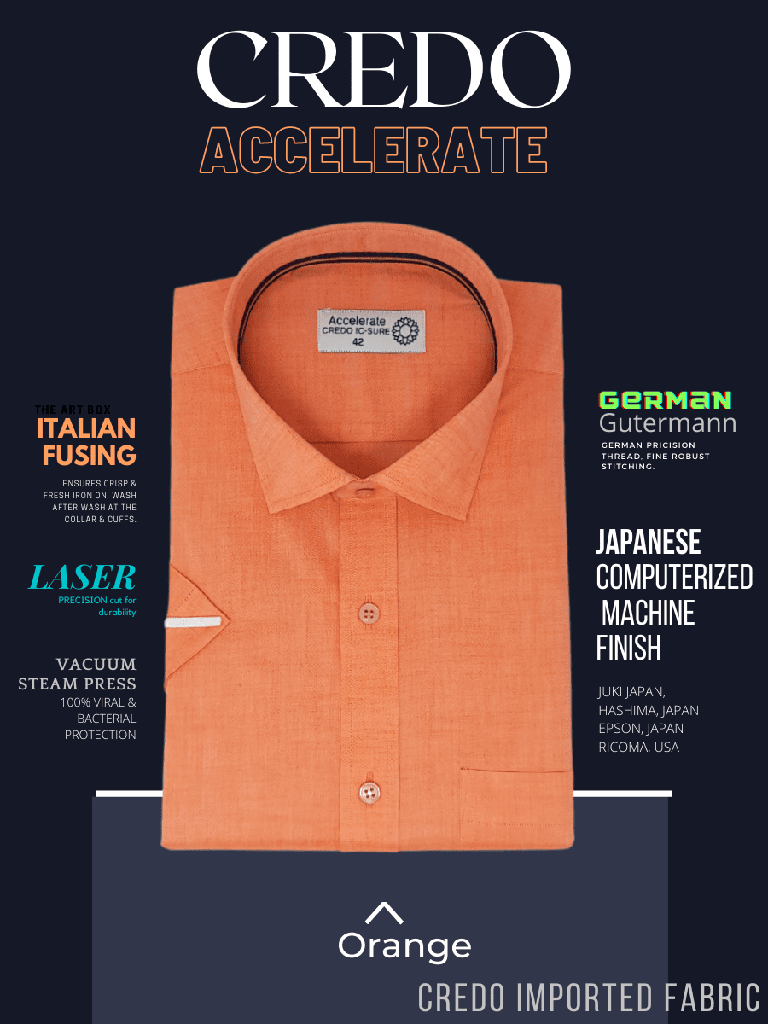 Orange Half Sleeves Formal Shirt_1.jpg