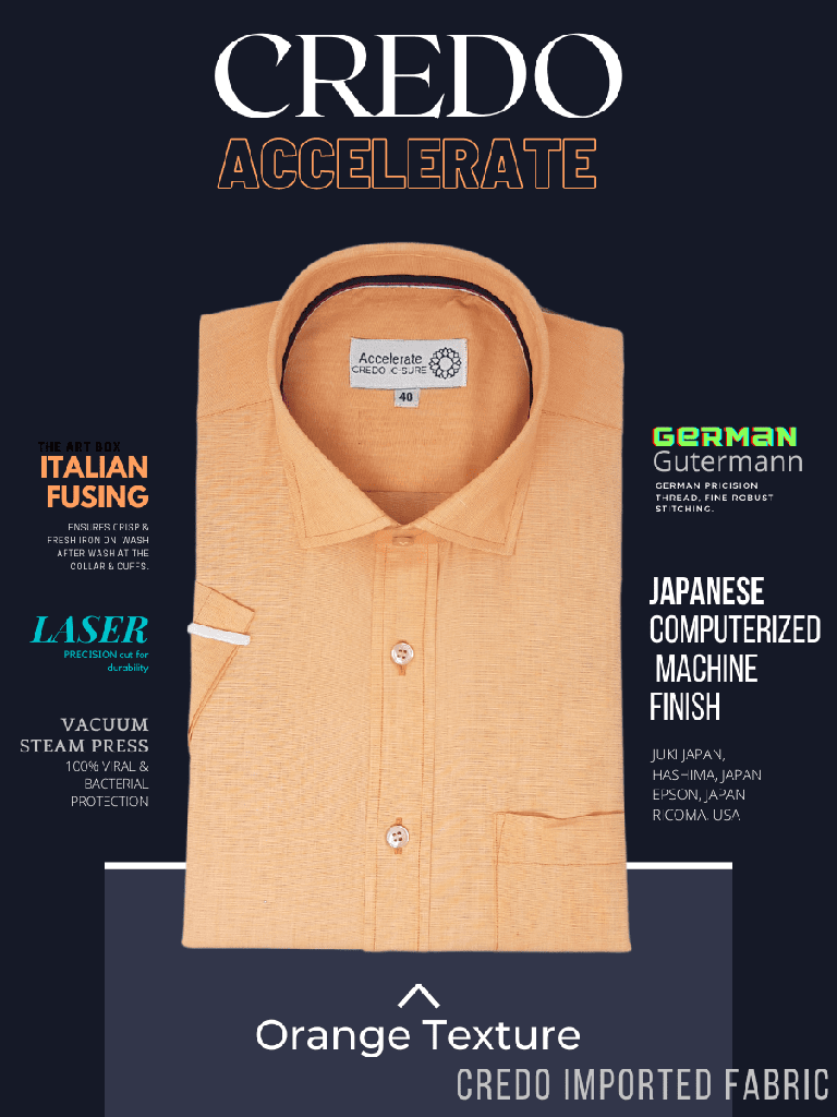 Orange Texture Half Sleeve Shirts_1.jpg