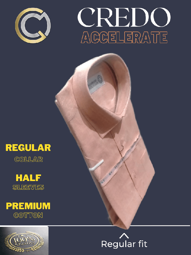 Orange colour half sleeves formal shirt_2.jpg