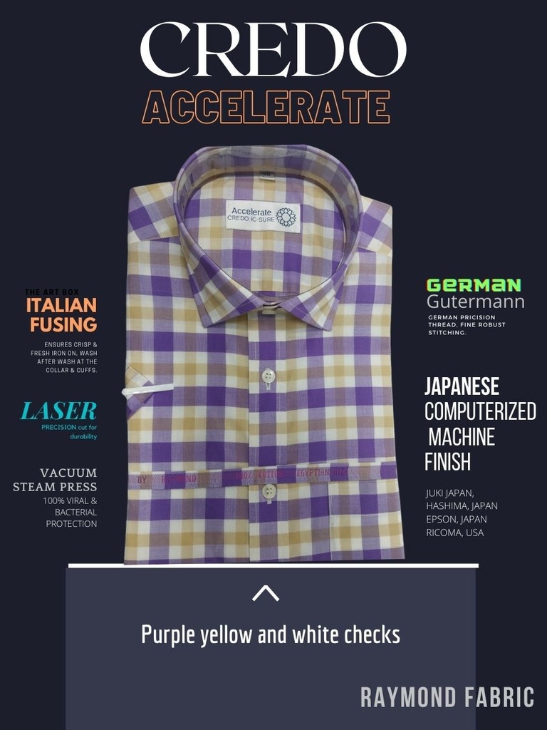 Purple yellow and white checkd Raymond shirt(894)_1.jpg