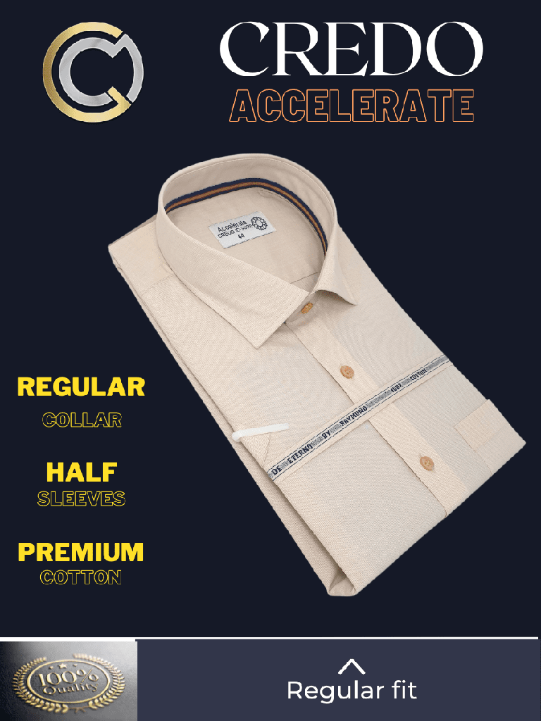 Raymond Fabric Beige Half Sleeve Formal Shirt(555)_2.jpg