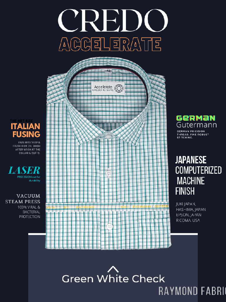 Raymond Fabric Green White Check Formal Shirt (267)_1.jpg