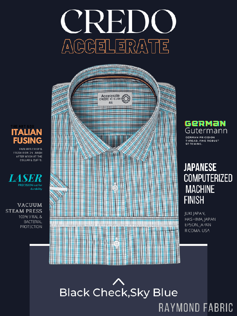 Raymond Fabric Black Check, Blue Formal Shirt_1.jpg