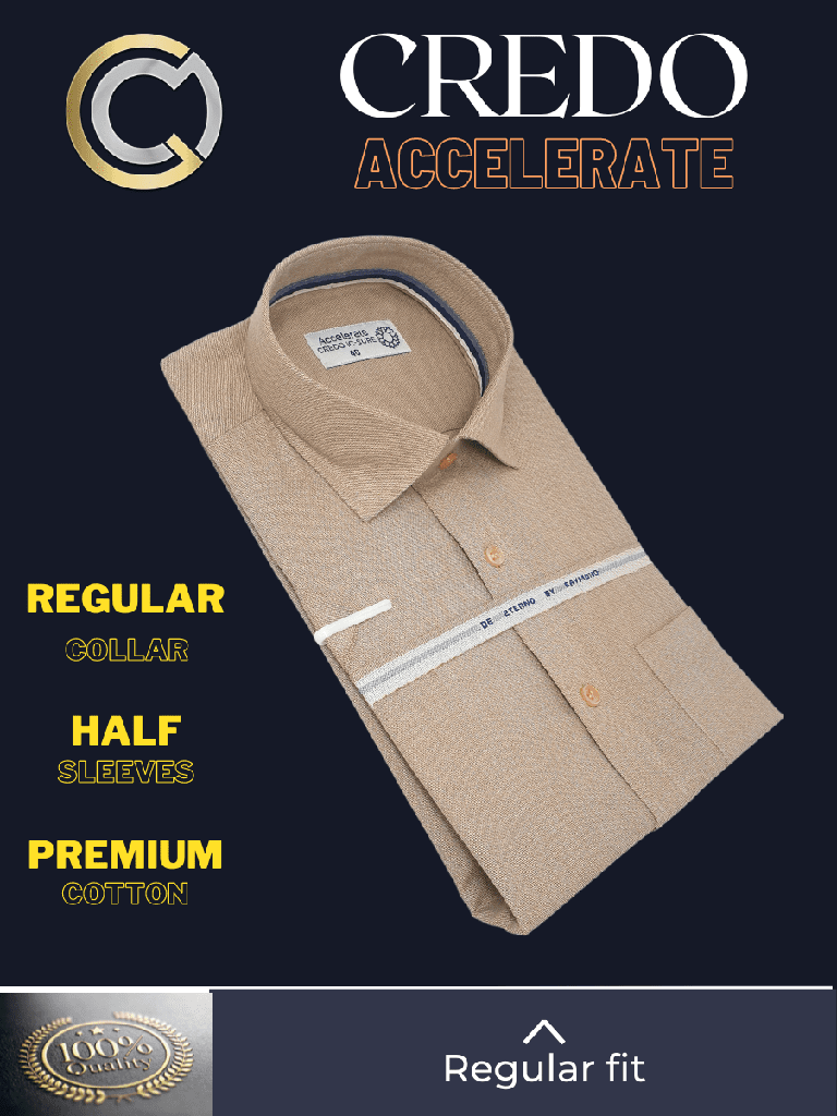 Raymond Fabric Light Brown Texture Half Sleeve Formal Shirt(557)_2.jpg