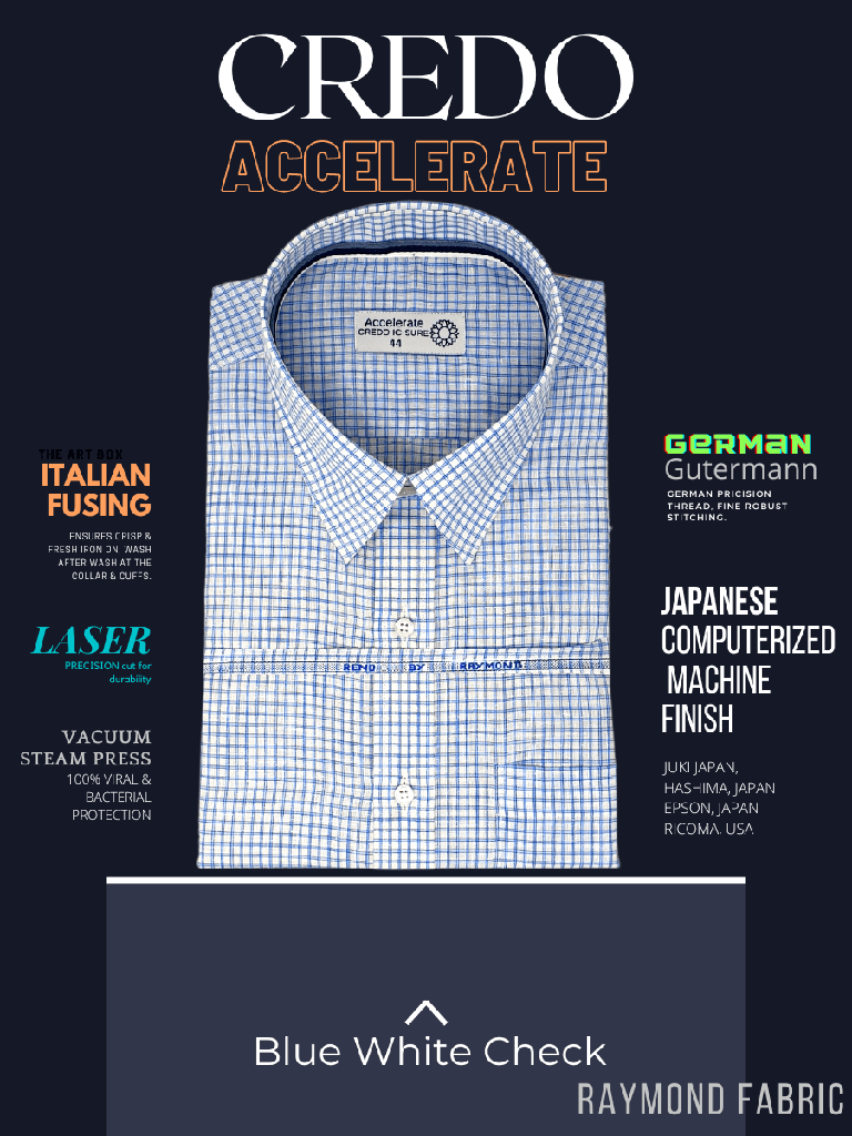 Raymond Fabric Blue White Check Full Sleeve Shirt(680)_1.jpg