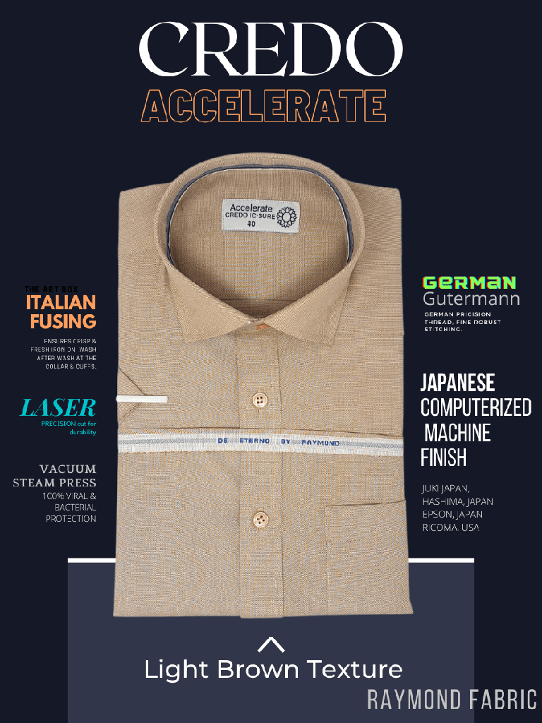 Raymond Fabric Light Brown Texture Half Sleeve Formal Shirt(557)_1.jpg
