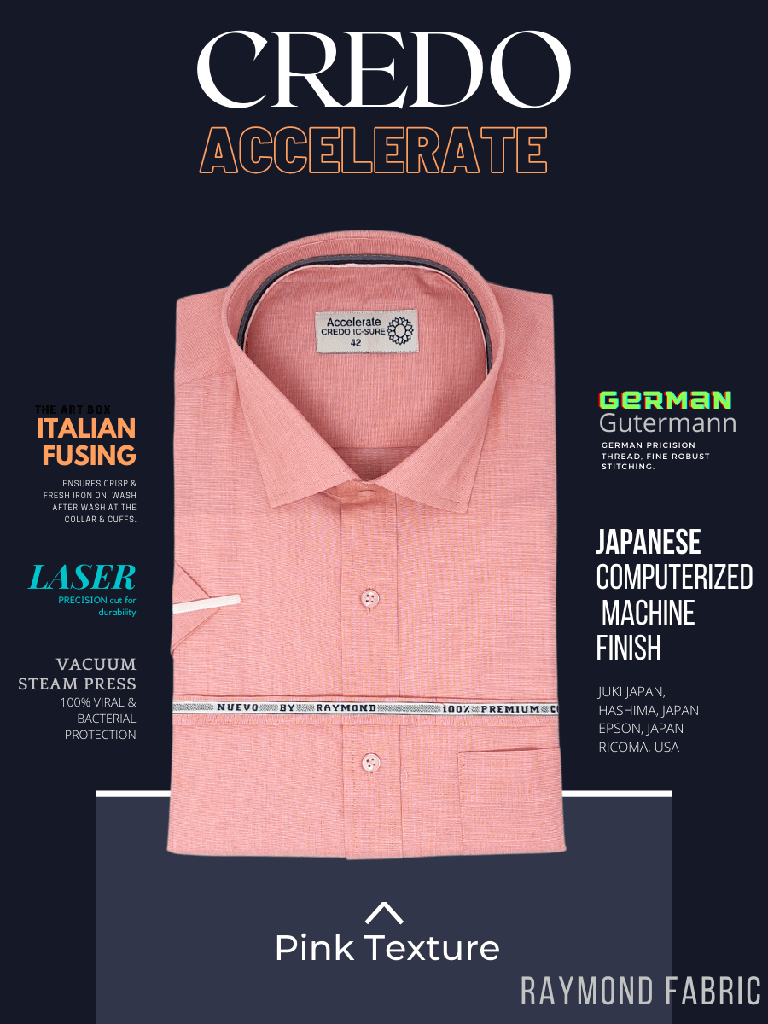 Raymond Fabric Pink Texture Half Sleeves Formal Shirt_1.jpg
