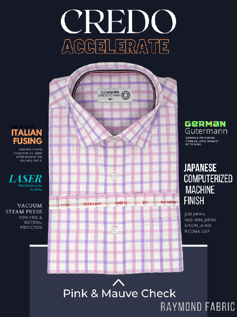 Raymond Fabric Pink &amp; Mauve Check Formal Shirt(465)_1.jpg