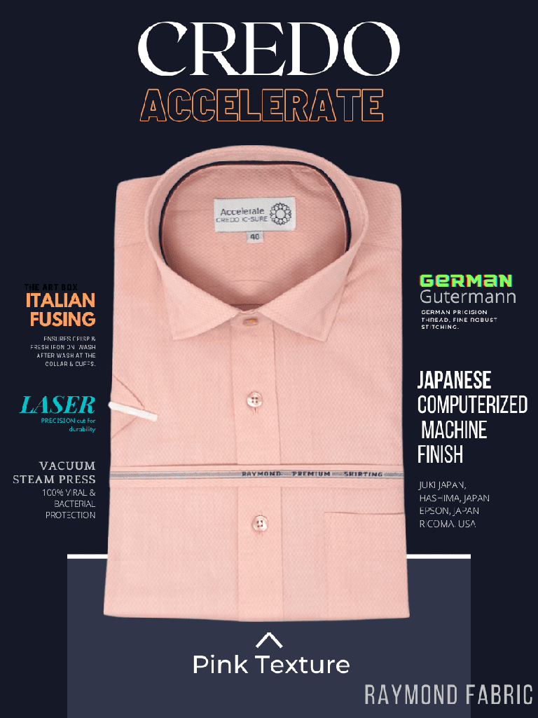 Raymond Fabric Pink Half Sleeves Texture Formal Shirt_1.jpg