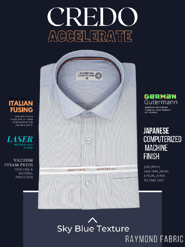 Raymond Fabric Sky Blue Texture Regular Cuff Formal Shirt_1.jpg