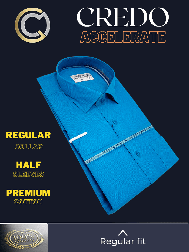 Raymond Fabric Teal Blue Half Sleeve Formal Shirt(595)_2.jpg