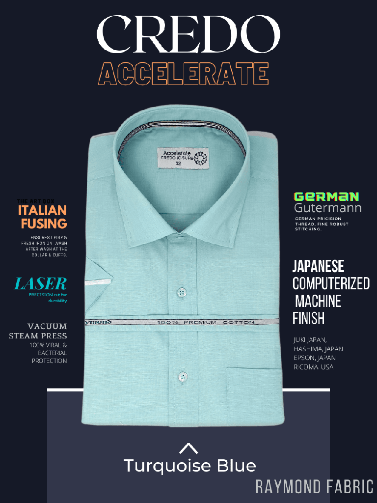 Raymond Fabric Turquoise Colour Formal Shirt_1.jpg