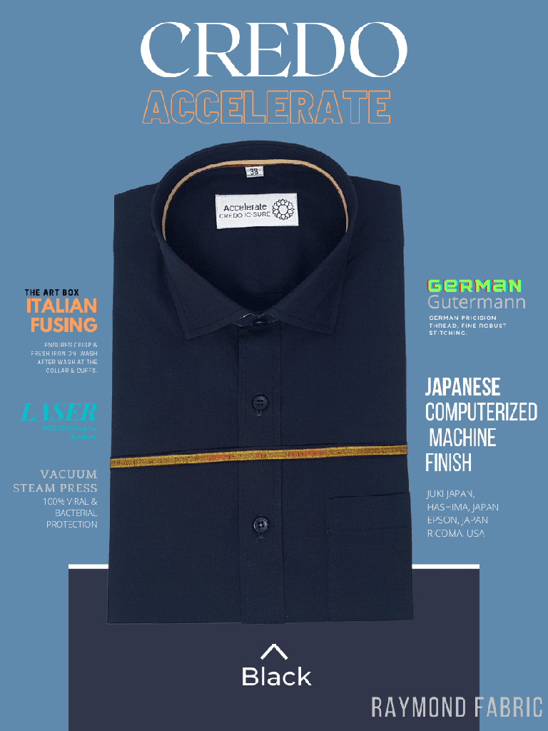 Raymond Fabric Solid Black Formal Shirt_1.jpg