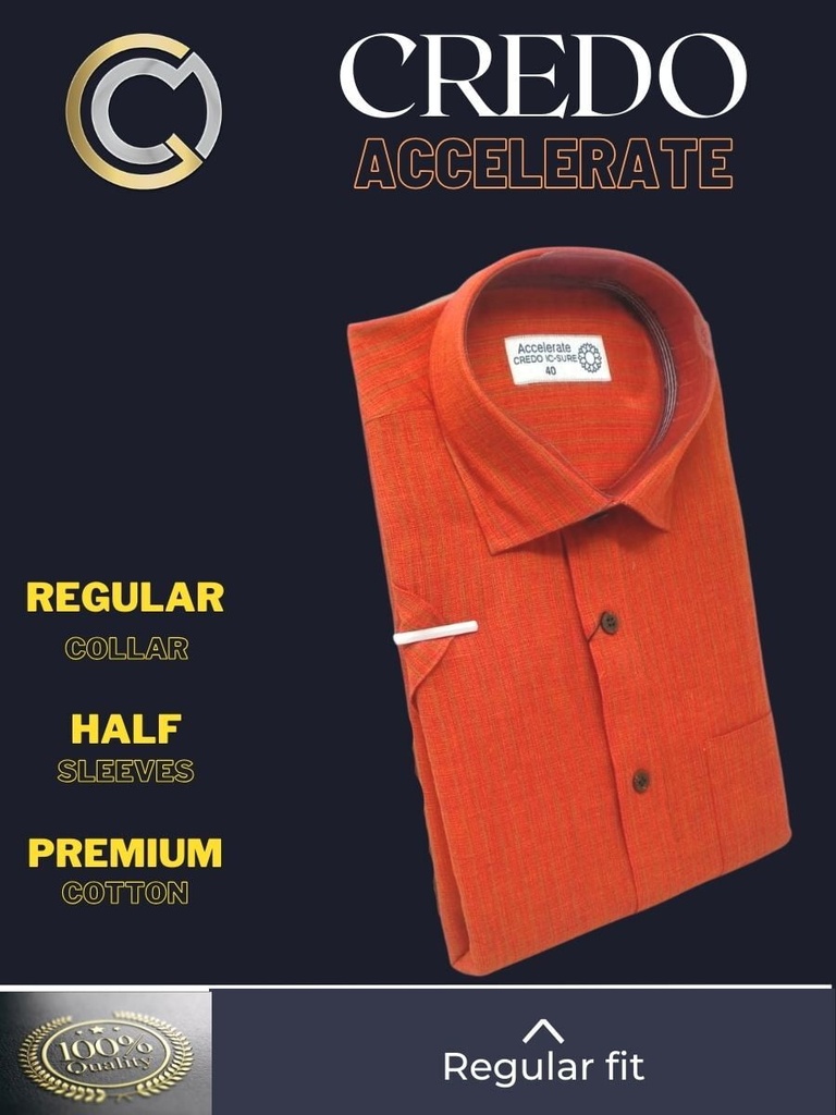 Red ochre yellow half sleeve formal shirt_1.jpg