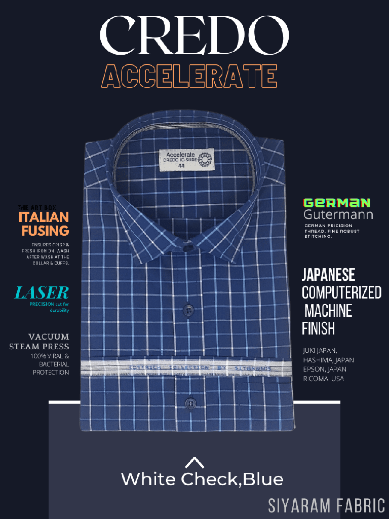 Siyaram Fabric White Check on blue Shirt_1.jpg