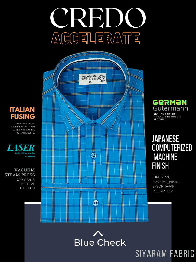 Siyaram Fabric Blue Check Formal Shirt_1.jpg