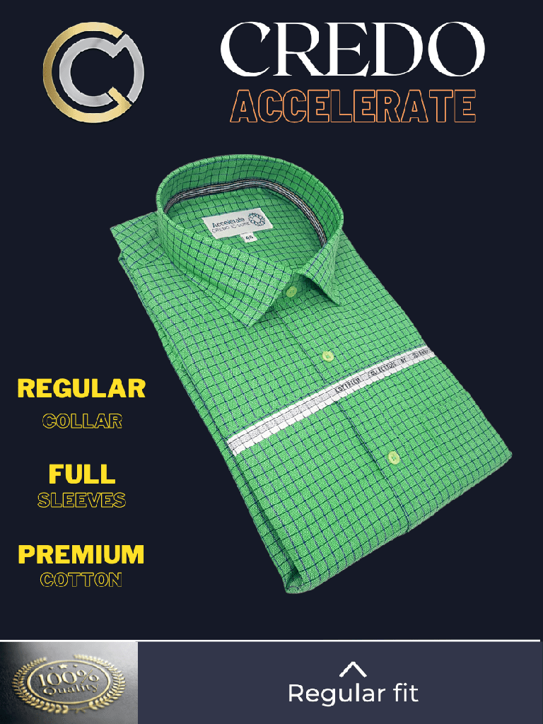 Siyaram Fabric Blue Check on Green Formal Shirt(435)_2.jpg