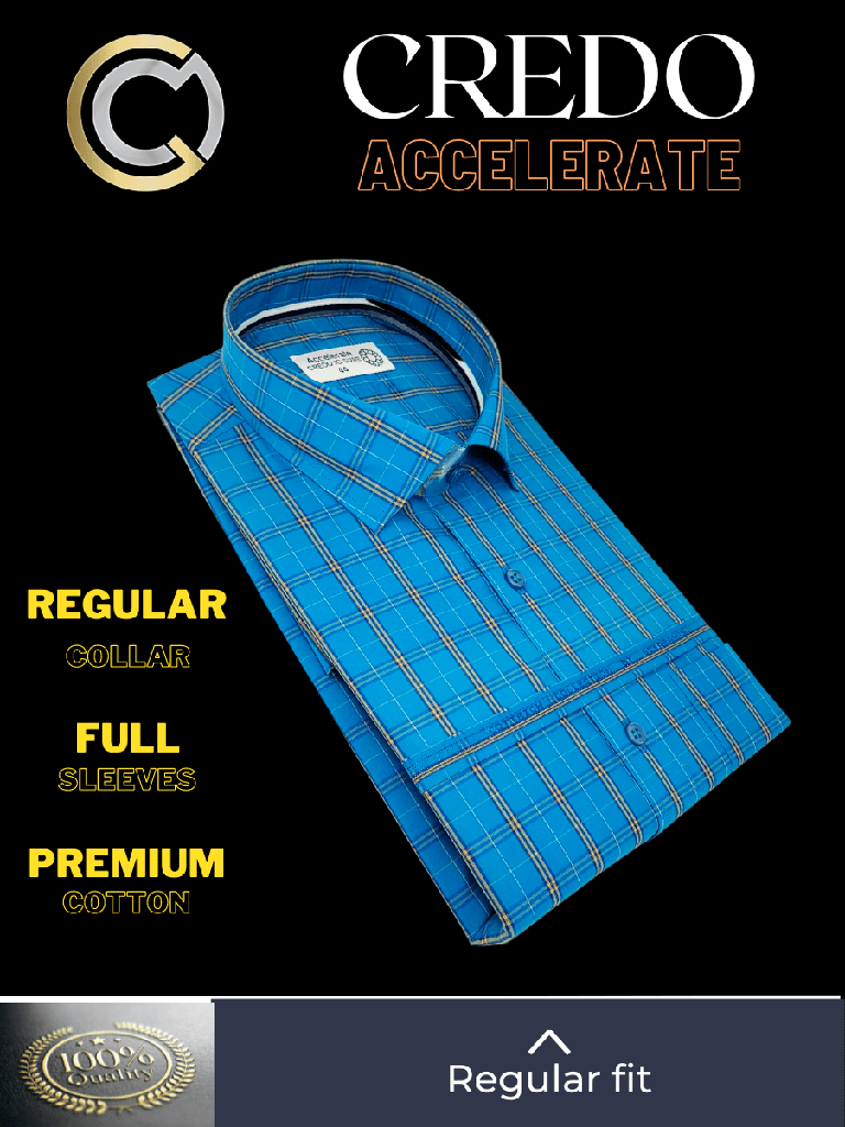 Siyaram Fabric Blue Check Formal Shirt_2.jpg