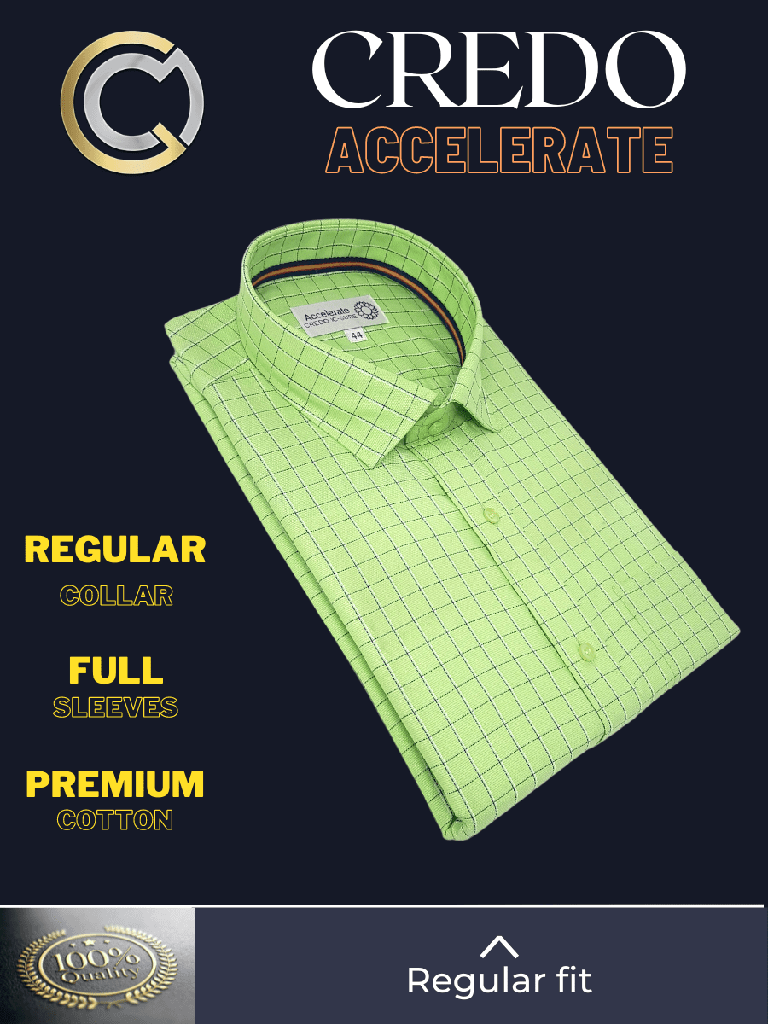 Siyaram Fabric Blue Check on Light Green Formal Shirt_2.jpg