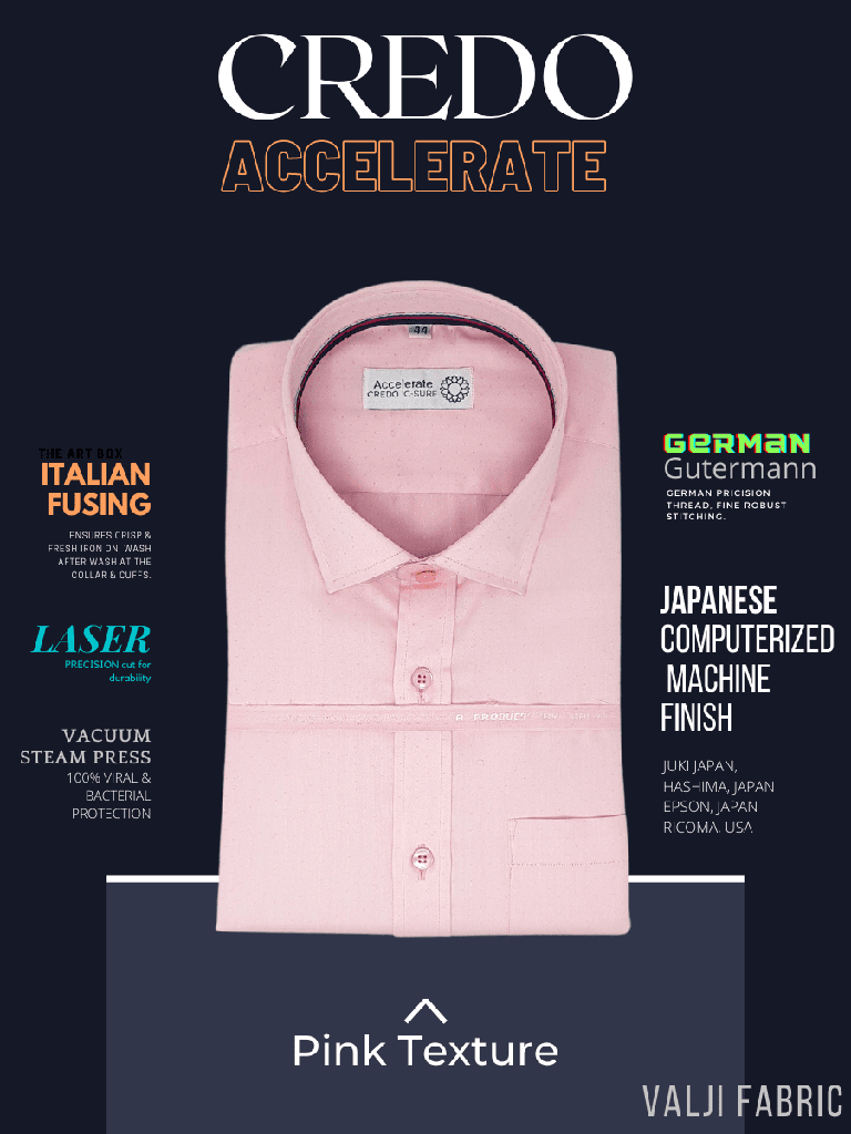 Valji Fabric Pink Regular Fit Texture Formal Shirt_1.jpg