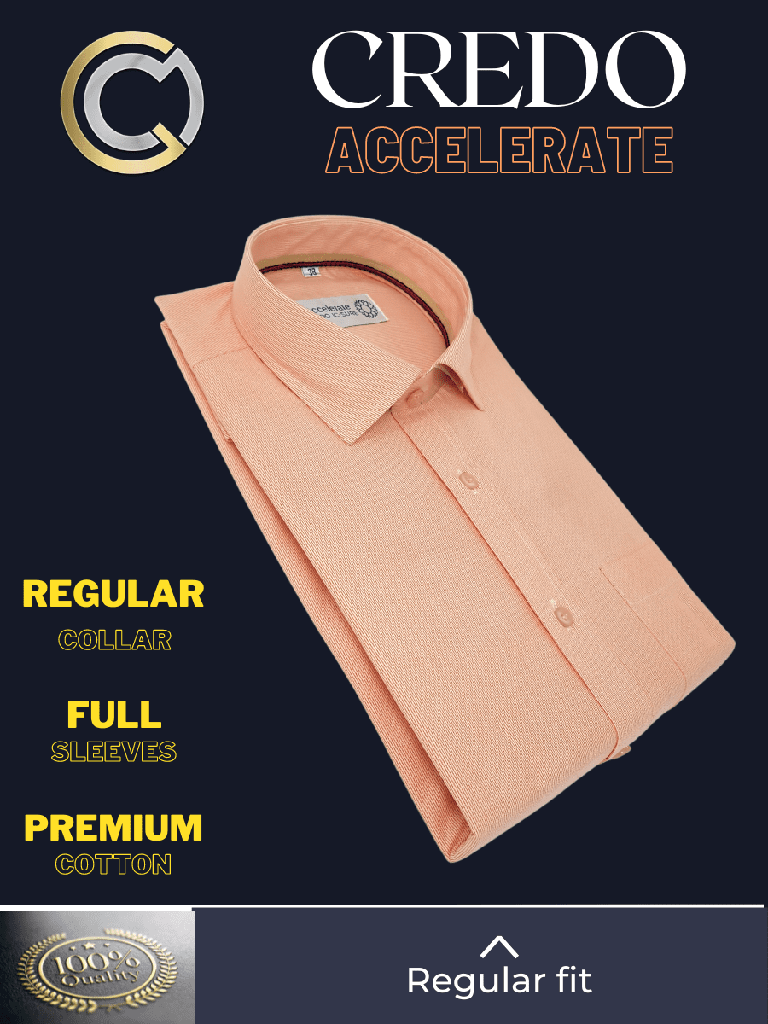 White &amp; Orange Stripe Formal Shirt_2.jpg