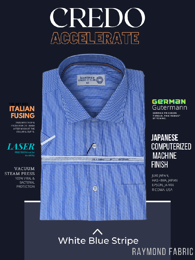 White Blue Striped Half sleeves shirt(636)_1.jpg