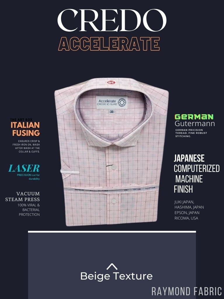 light pink black checked half sleeves formal shirt_1.jpg