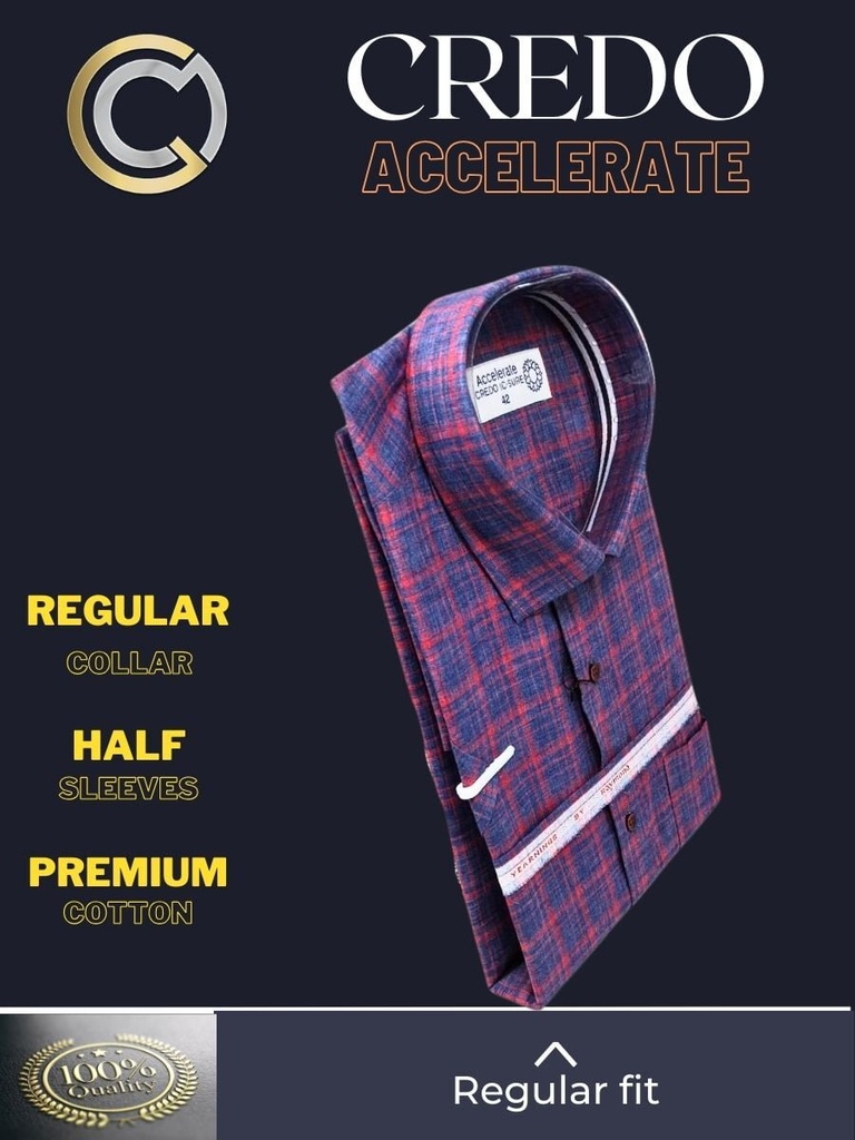 red checked blue half sleeves shirt_2.jpg