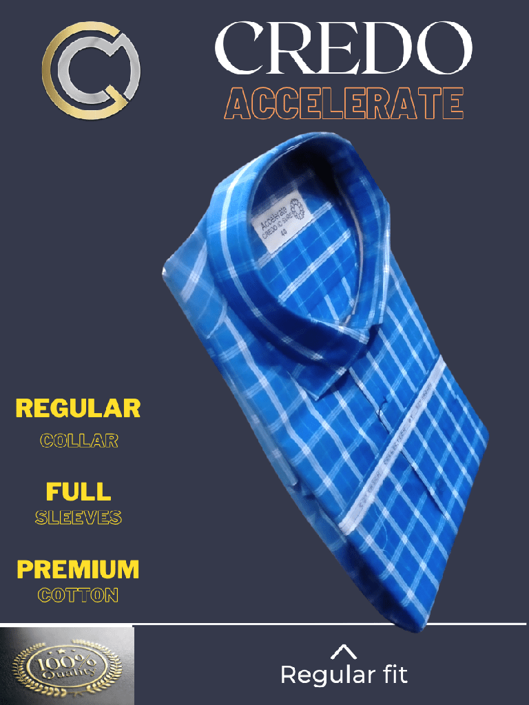 white checked blue colour full sleeves formal shirt_2.jpg