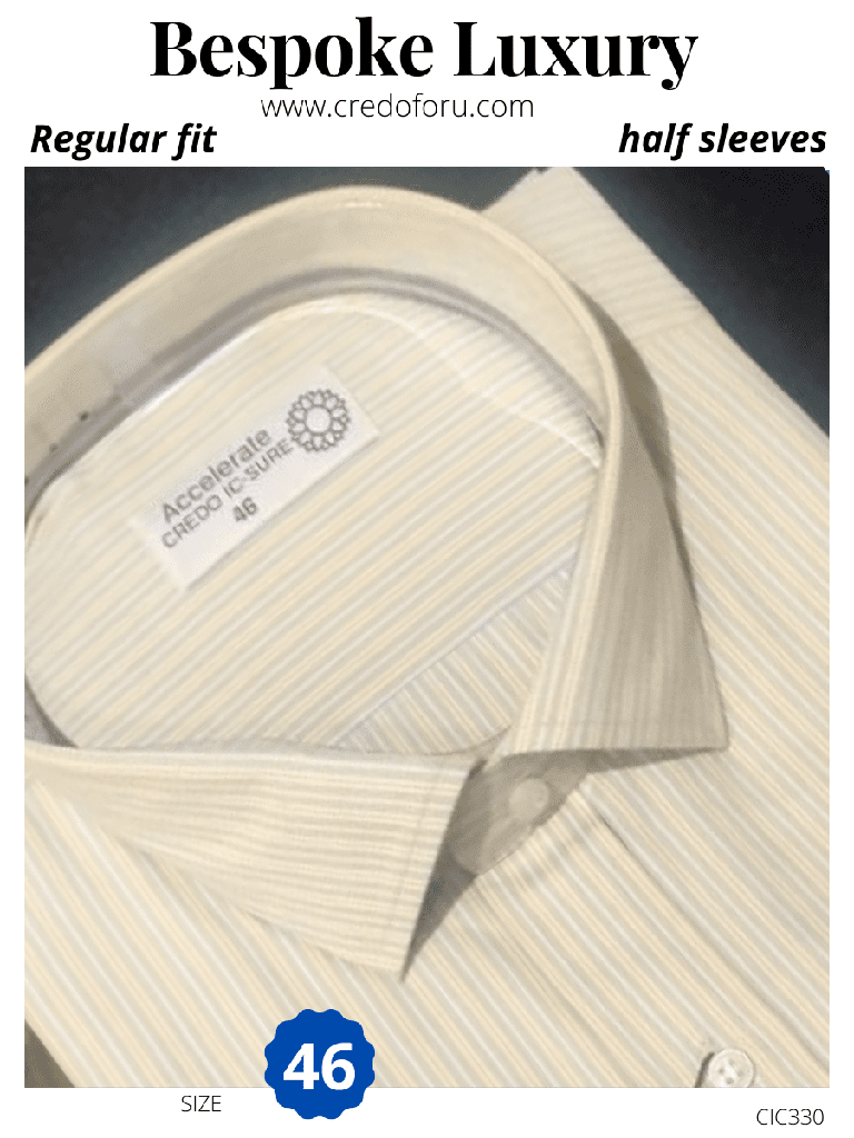 yellow and gray striped half sleeves shirt_2.jpg