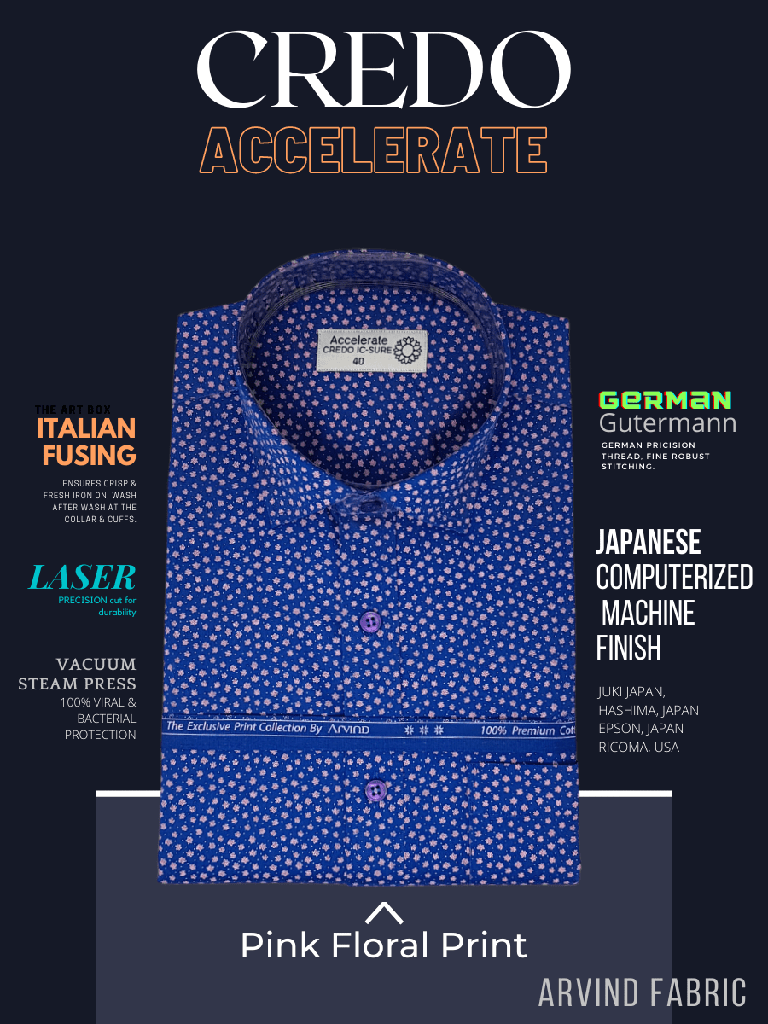 Arvind Fabric Navy Blue Printed Formal Shirt_1.jpg