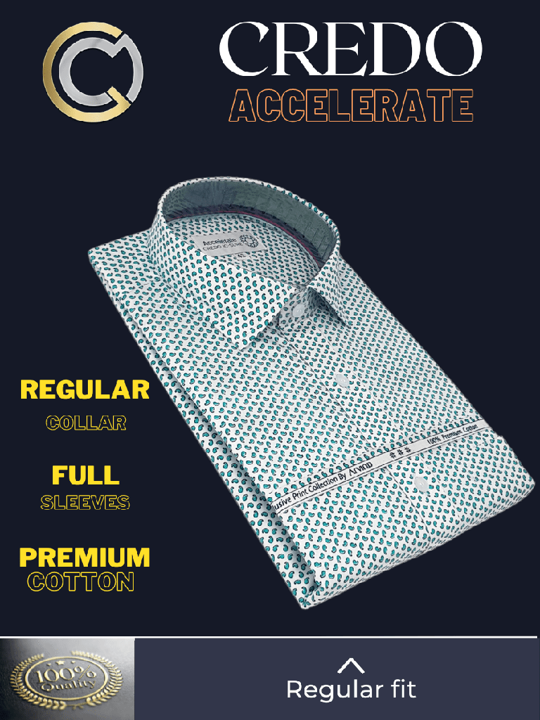 Arvind Fabric Green Printed Formal Shirt_2.jpg