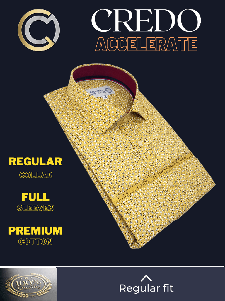 Arvind Fabric White, Yellow Printed Formal Shirt_2.jpg
