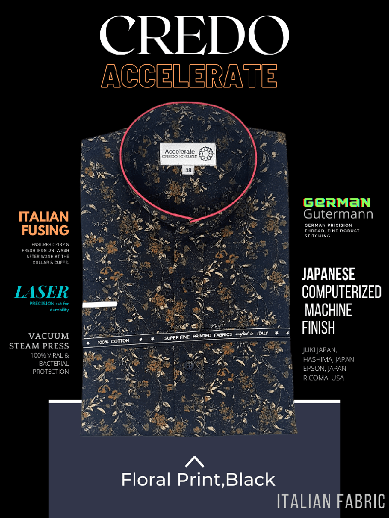 Italian Fabric Floral Print on Black Formal Shirt_2.jpg