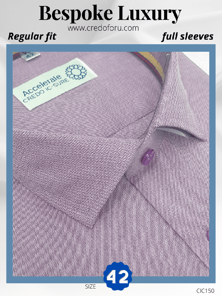 Credo Mauve Texture Regular Fit Formal Shirt_2.jpg