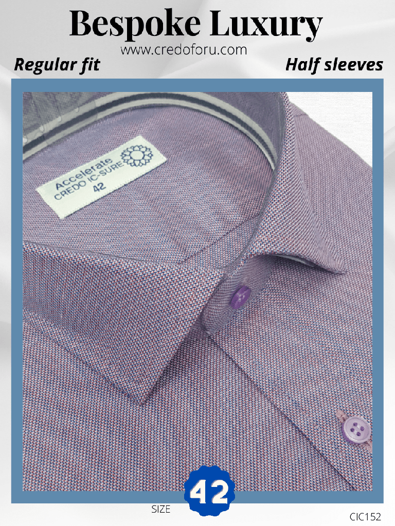 Mauve Texture Regular Fit Half Sleeves Formal Shirt_1.jpg