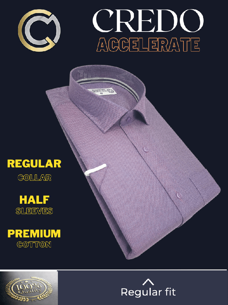 Mauve Texture Regular Fit Half Sleeves Formal Shirt_2.jpg