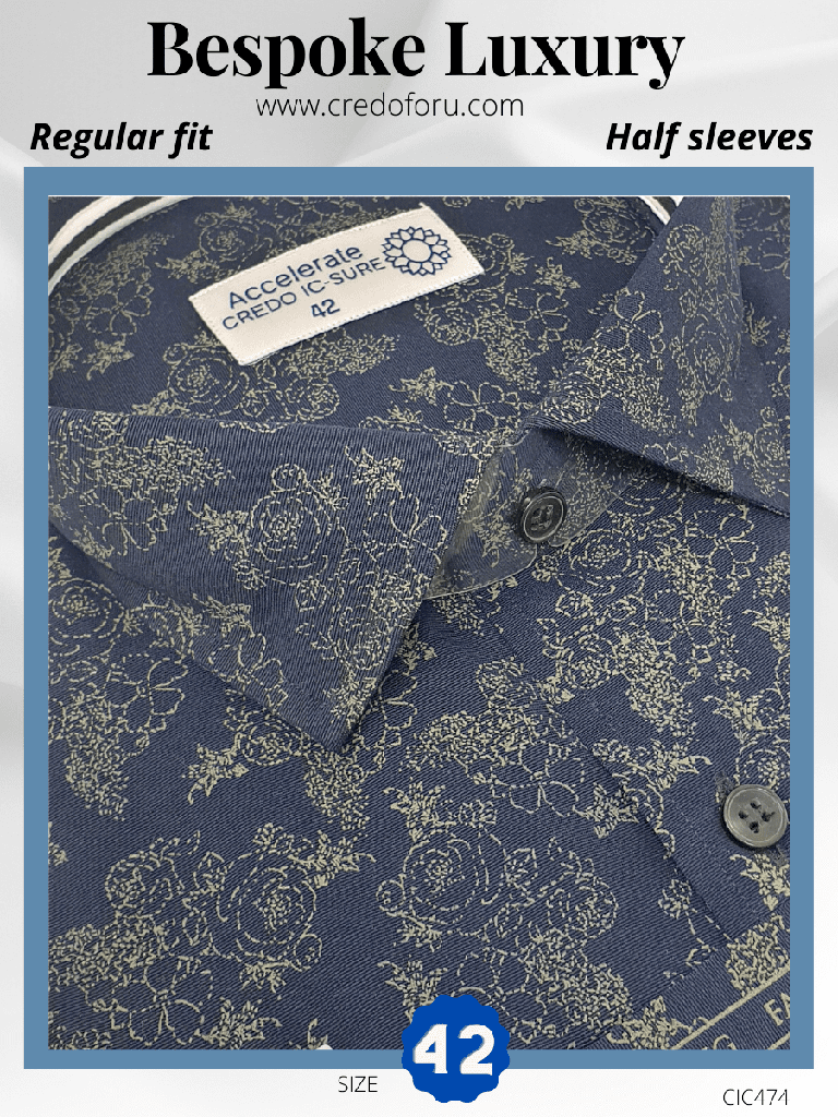 Raymond Fabric Black Beige Floral Print Formal Shirt_2.jpg