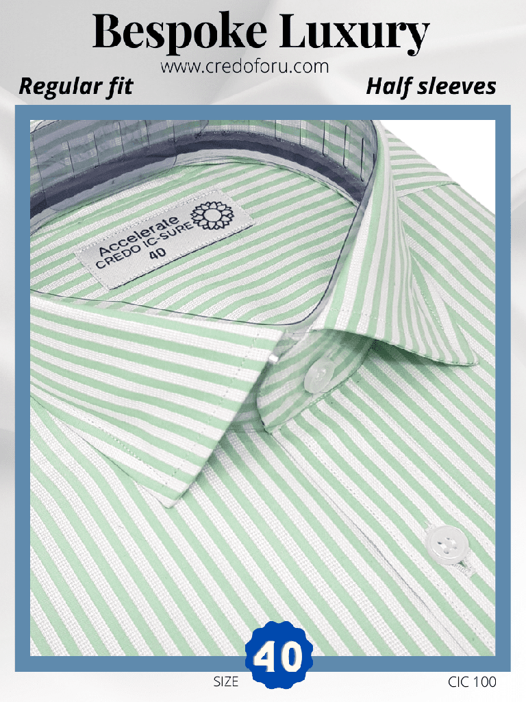 Raymond Fabric Light Green & White Stripe Formal Shirt_2.jpg