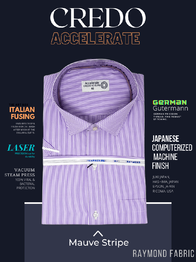 Raymond Fabric Green &amp; Mauve Stripe Formal Shirt_2.jpg